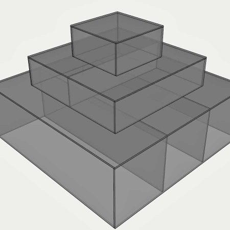Аренда LEGO-пирамида, три уровня 226х229х150 см., покрытие LEGO Duplo, набор кубиков и деталей