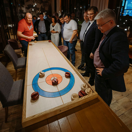 Аренда настольный Кёрлинг, игра из дерева 250x76 см